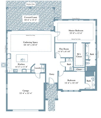 Architectural floor plan of a residential unit