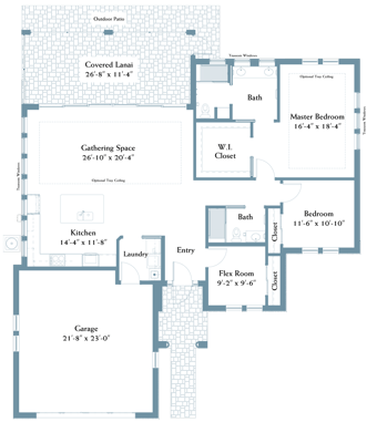 Architectural floor plan of a facility layout