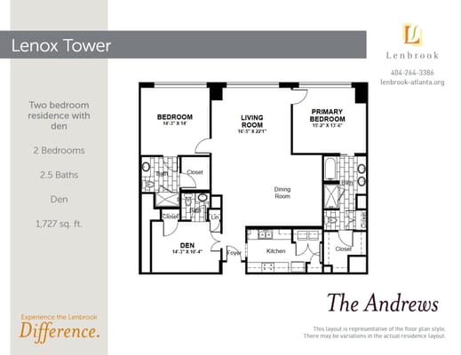 Architectural floor plan of a two-bedroom apartment