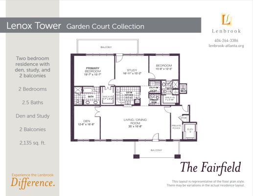 Architectural floor plan of a two-bedroom residence