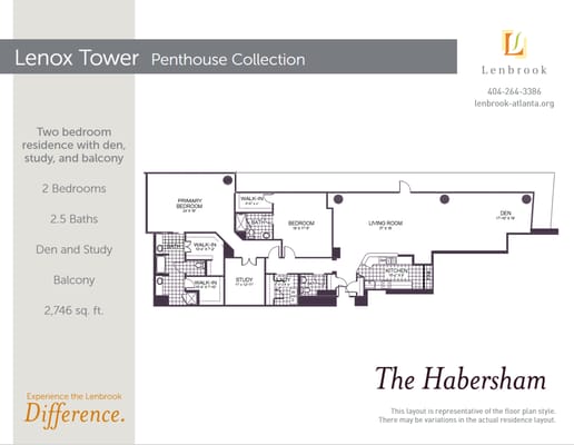 Architectural floor plan of a two-bedroom residence