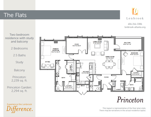 Architectural floor plan of a two-bedroom residence