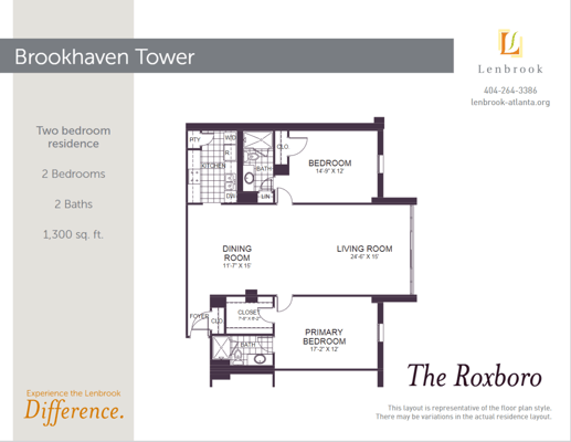 Architectural floor plan for a two-bedroom residence