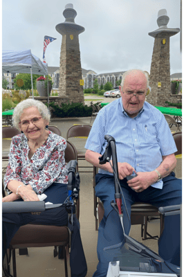 Two residents enjoying an outdoor event