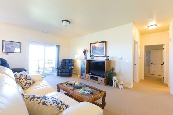 Bright interior living room with furniture and decor
