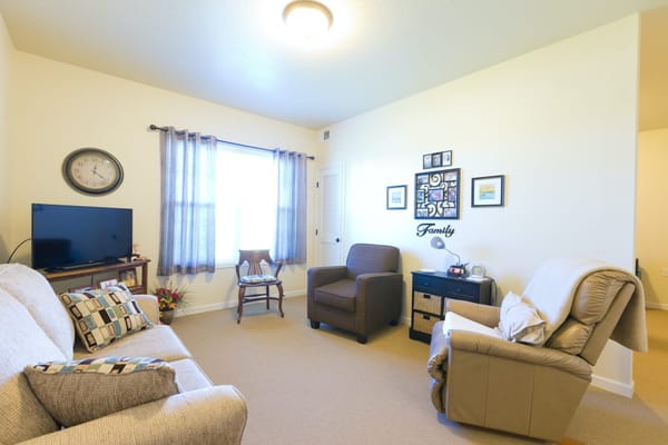 Cozy living space in a senior care facility