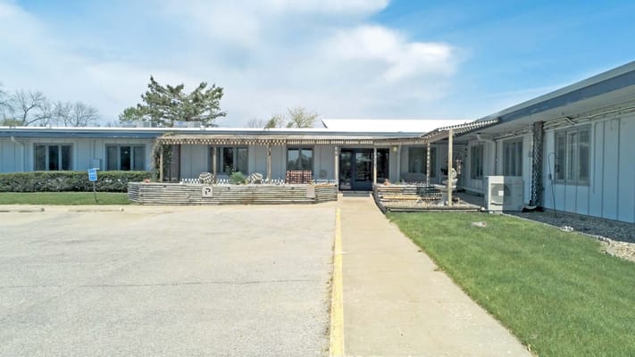 Exterior view of a senior living facility entrance