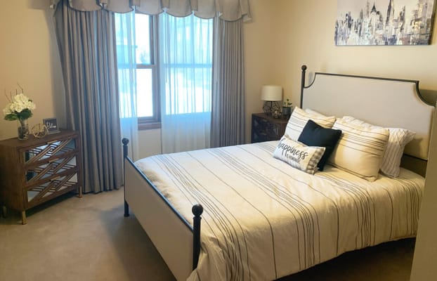Cozy senior living bedroom with a stylish decor