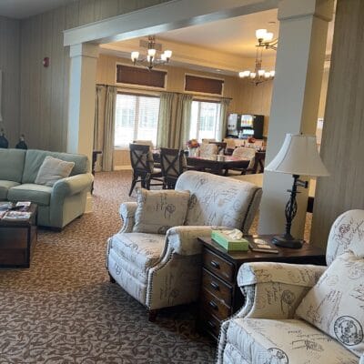 Cozy common area with seating and decor