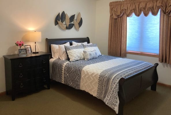 Cozy resident bedroom with decorative touches