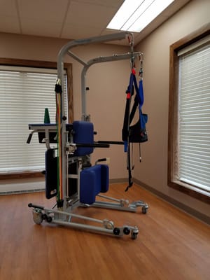 Rehabilitation equipment in a therapy room