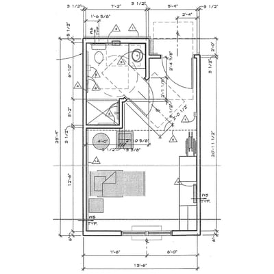 Architectural floor plan with labeled dimensions