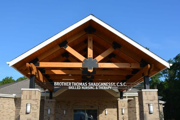Front entrance of Brother Thomas Shaughnessy nursing facility