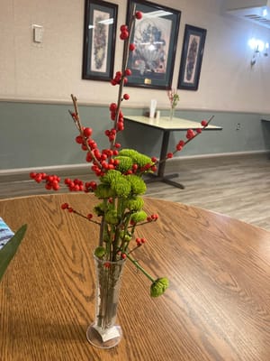 A decorative flower arrangement on a table