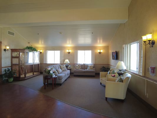 Bright common area with comfortable seating