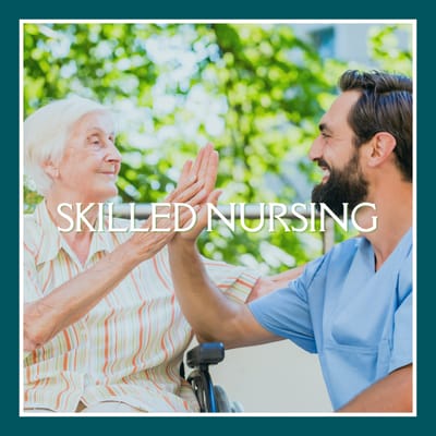Caregiver engaging with a resident outdoors