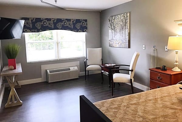 Comfortable resident room with furnishings