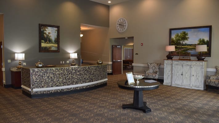 Interior view of a welcoming lobby with furniture