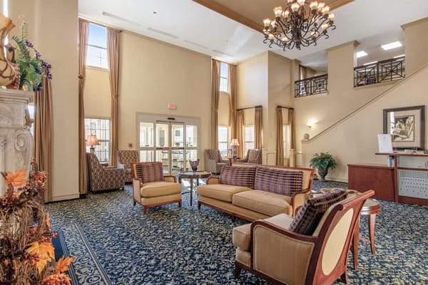 Welcoming lobby area with comfortable seating