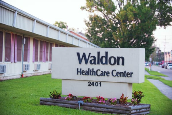 Exterior view of Waldon HealthCare Center sign