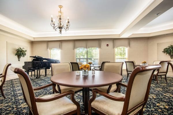Common area with seating and a piano