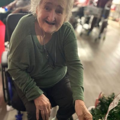 Resident participating in an activity in the common area