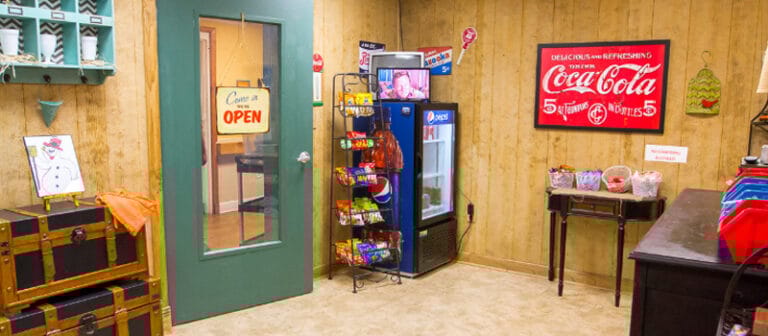 Snack area with a variety of refreshments