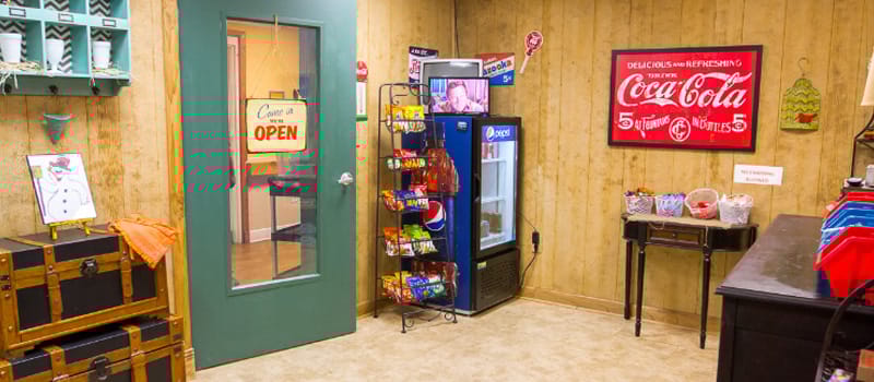 Snack area with a variety of refreshments
