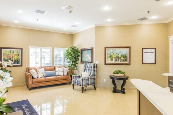Bright interior of a lounge area with seating