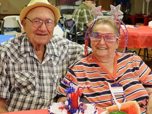 Residents celebrating at a festive activity event