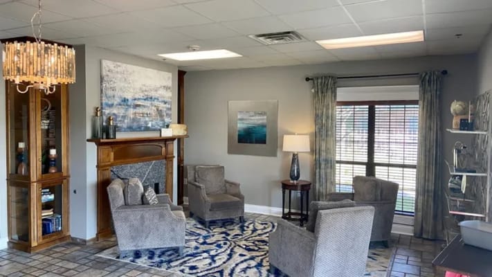 Cozy common area with seating and decor