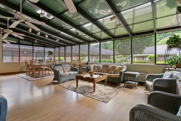 Bright and inviting common area with comfortable seating