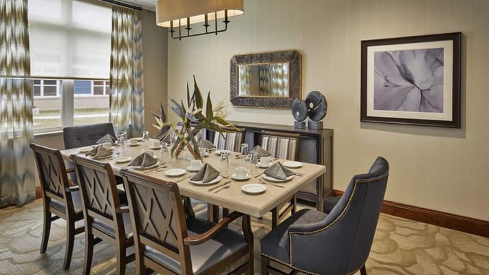 Elegant dining room set for a meal