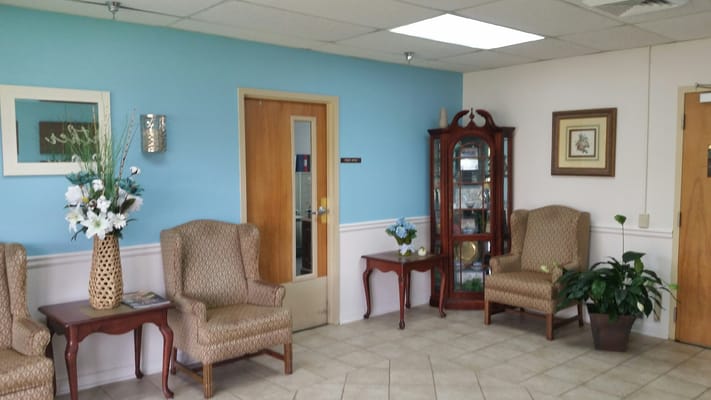 Common area with seating and decor