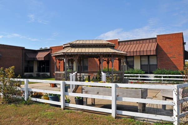 Outdoor gazebo in a senior living facility