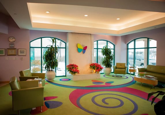 Bright and colorful interior lounge area