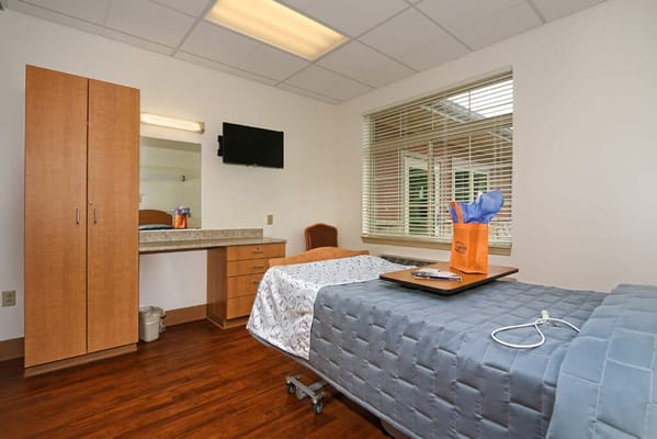 Interior view of a resident room with furnishings