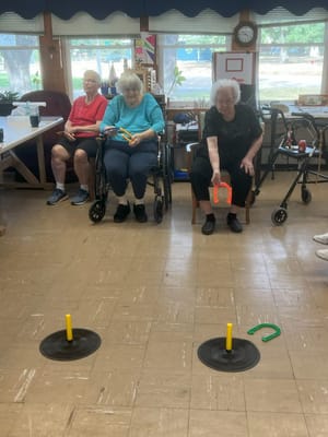 Residents engaging in an activity indoors