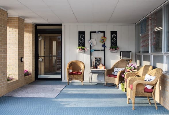 Cozy seating area in a facility common space