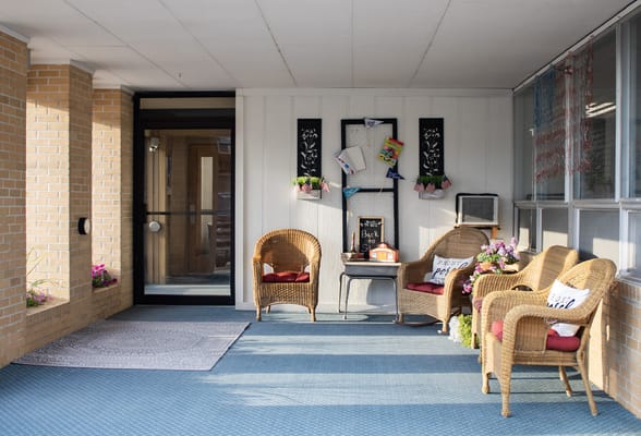 Cozy seating area in a facility common space