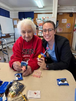 Residents enjoying an arts and crafts activity together