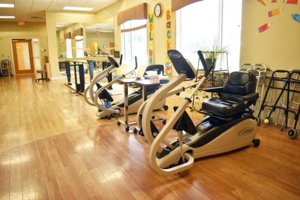 Interior view of a fitness area with exercise equipment