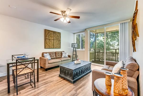 Bright interior common area with comfortable seating