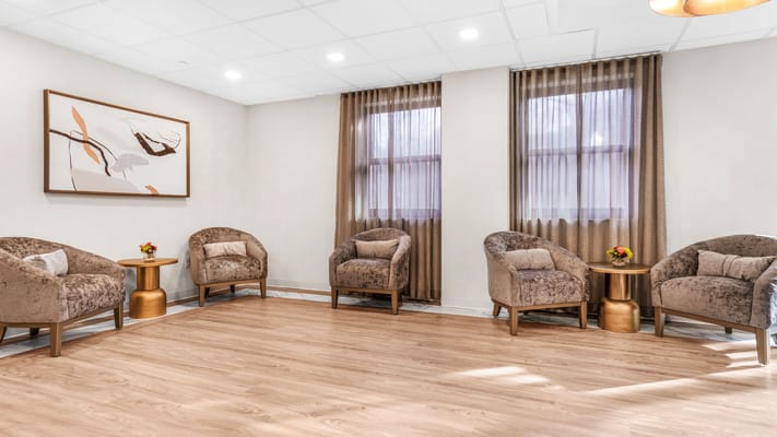 Cozy common area with comfortable seating and decor