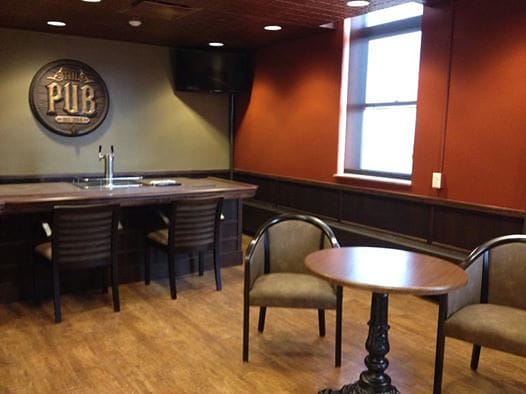 Cozy common area with pub-style seating