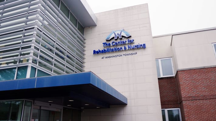 Exterior view of a nursing home facility entrance
