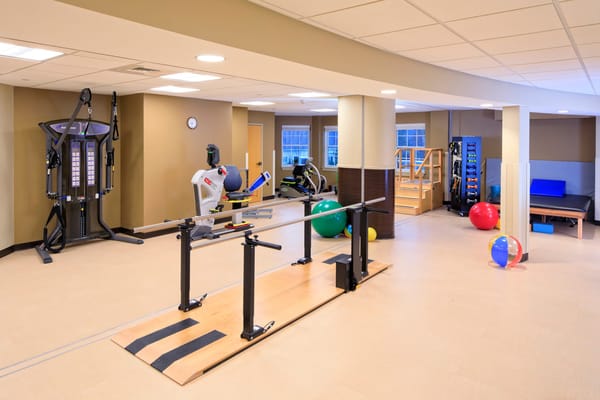 Interior view of a well-equipped therapy room