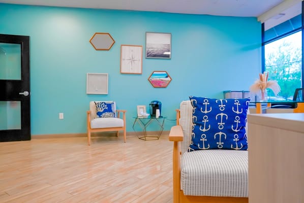 Bright interior common area with comfortable seating