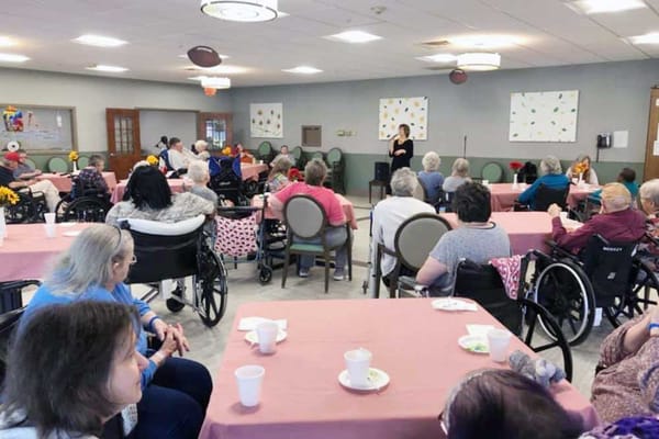 Residents enjoying an activity in a common area