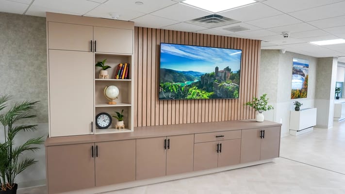 Interior lounge area with modern furnishings